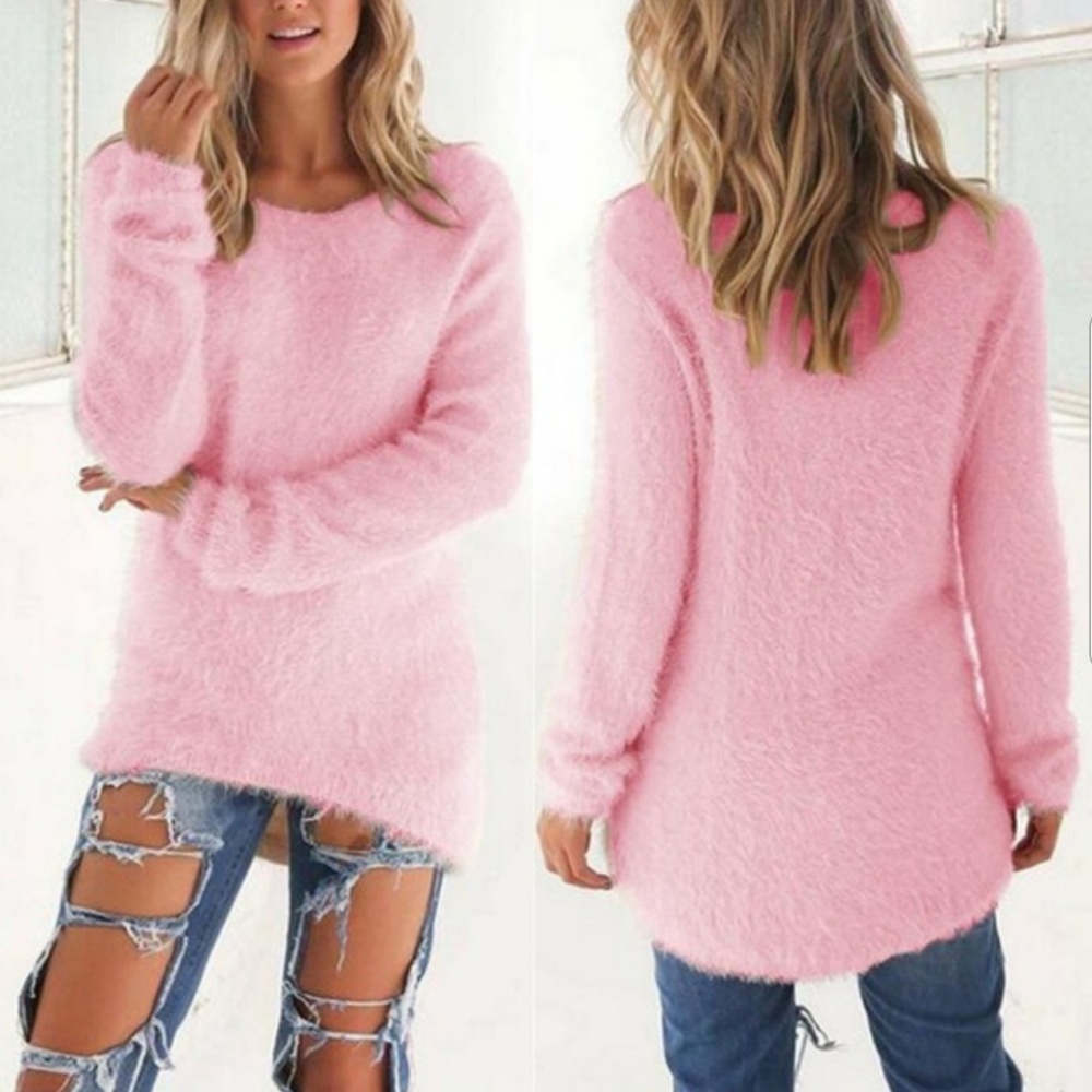 Extremely Soft Women's Black Fluffy Jumper Tops - Picture 5 of 5